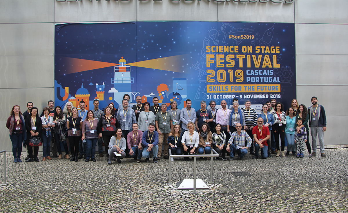 A equipa portuguesa no Festival Science on Stage 2019 - Foto de Grupo; The Portuguese team at the Science on Stage 2019 Festival - Group Photo;