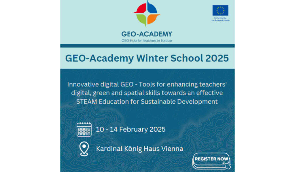 <strong>Data:</strong> 10-14 fevereiro 2025
<strong>Local:</strong> Kardinal König Haus Vienna, Viena, Áustria
Junte-se a nós em Viena para a Escola de Inverno GEO-Academy 2025!