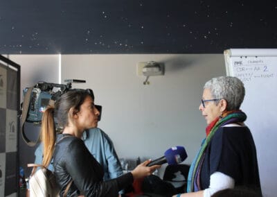 Rosa Doran being interviewed by SIC